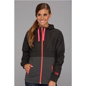 Northface sancturary grey/hot pink active zip up Jacket/coat medium
